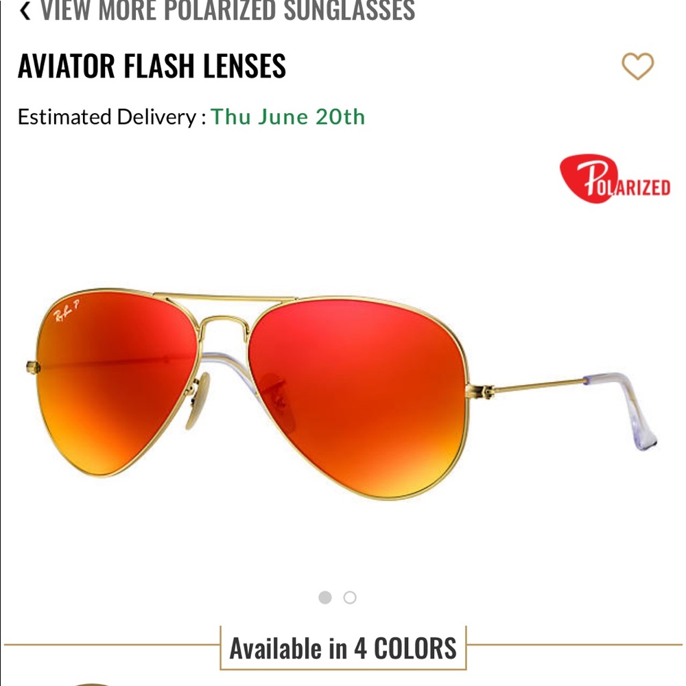 Ray-ban aviator NOT POLARIZED sold with case